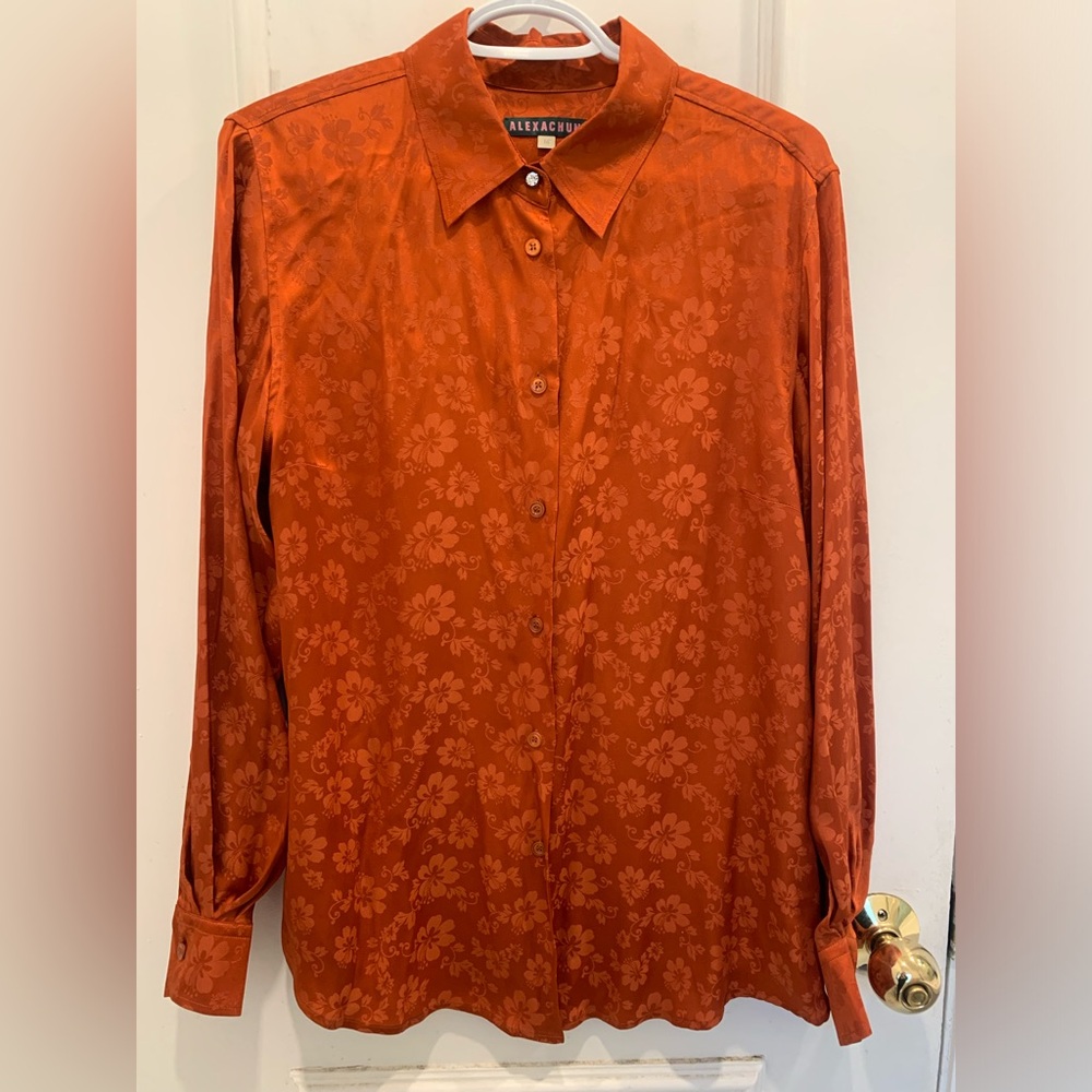 Alexa Chung Orange Blouse Size US 12